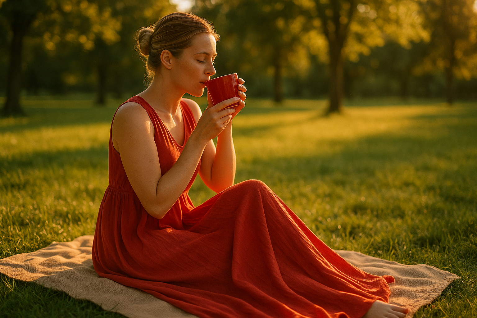 files/woman-in-her-30s-wearing-a-red-summer-drenn-very-long-she-has-blond-hair-in-a-bun-she-is-seated-on-a-blanket-in-a-park-and-drinks-a-red-cup-it-is-end-of-daty-but-still-sunny.png